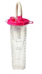 Bemis Mfg Quick-Fit Liner System - Quick-Fit Liner System 3, 000 cc Reusable Outer Canister with Pink Bracket - 3000 01