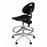 Biofit Unique U Series Chairs with ISO 6 Clean Room Package - Unique U Series Black Chairs with ISO 6 Clean Room Package, Aluminum Base and Chrome Finish without Arms, High Seat Height, 21" - 31" - UUA-H-RC-T-AFP-XA-ISO6-2DS