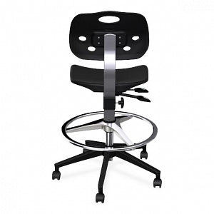 Biofit ArmorSeat Series Laboratory Chairs with ISO 6 Package - ArmorSeat Series Black Laboratory Chair with ISO 6 Package, Reinforced Composite Base and Black Powdercoat Finish without Arms, High Seat Height, 21" - 31" - GGR-H-RC-AFP-XA-ISO6-2DS-BLK