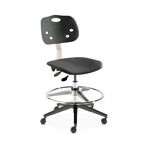 Biofit ArmorSeat Series Laboratory Chairs with ISO 6 Package - ArmorSeat Series Black Laboratory Chair with ISO 6 Package, Reinforced Composite Base and Black Powdercoat Finish without Arms, High Seat Height, 21" - 31" - GGR-H-RC-AFP-XA-ISO6-2DS-BLK