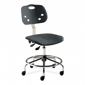 Biofit ArmorSeat Series Laboratory Chairs with ISO 6 Package - ArmorSeat Series Black Laboratory Chair with ISO 6 Package, Tubular Steel Base and Black Powdercoat Finish without Arms, Medium Seat Height, 20" - 27" - GGS-M-RC-T-XF-XA-ISO5-BLK