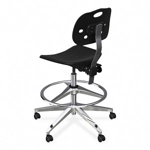 Biofit ArmorSeat Series Laboratory Chairs with ISO 6 Package - ArmorSeat Series Black Laboratory Chair with ISO 6 Package and Wide Aluminum Base without Arms, High Seat Height, 21" - 31" - GGW-H-RC-T-AFP-XA-ISO6-2DS-BLK