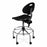 Biofit Unique U Series Chairs with ISO 6 Clean Room Package - Unique U Series Black Chairs with ISO 6 Clean Room Package, Steel Base and Chrome Finish without Arms, High Seat Height, 24" - 31" - UUS-H-RC-T-XF-XA-ISO6-2DS