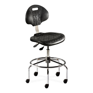 Biofit Unique U Series Chairs with ISO 6 Clean Room Package - Unique U Series Black Chairs with ISO 6 Clean Room Package, Steel Base and Chrome Finish without Arms, High Seat Height, 24" - 31" - UUS-H-RC-T-XF-XA-ISO6-2DS