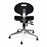 Biofit Unique U Series Chairs with ISO 6 Clean Room Package - Unique U Series Black Chairs with ISO 6 Clean Room Package, Aluminum Base and Chrome Finish without Arms, Low Seat Height, 16" - 21" - UUW-L-RC-T-XF-XA-ISO6-2DS