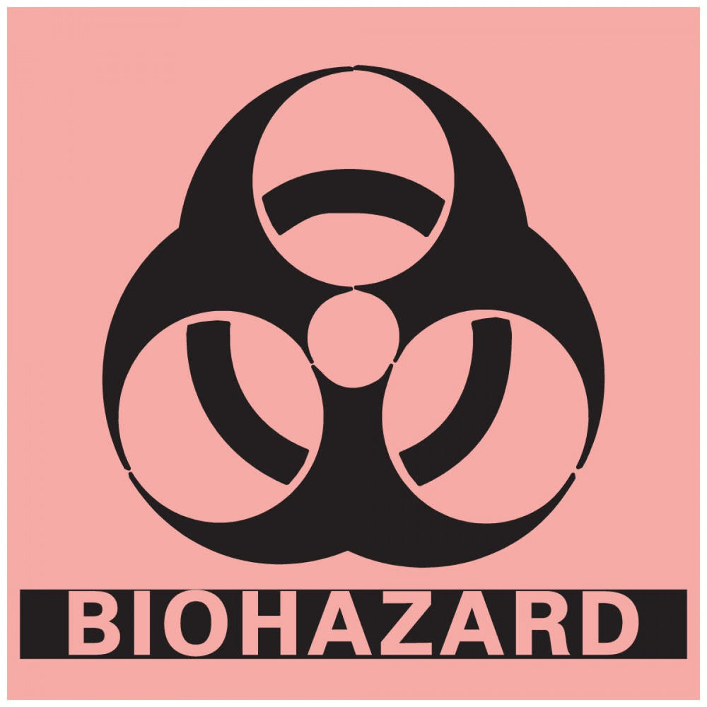Label Paper Permanent Biohazard 1" Core 5" X 5 Fl. Red 250 Per Roll