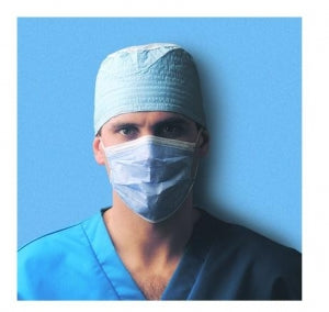 Busse Hosp Procedural Earloop Masks - Procedural Mask with Enclosed Nose Piece and Soft Ear Loops, Blue - 371