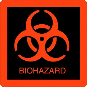 Centurion Centurion Laboratory Department Biohazard Labels - Fluorescent Red Biohazard Label - BHL355