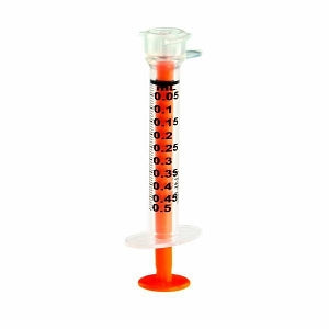 Baxter Enteral Syringe with Enfit connectors - Enfit Enteral Oral Syringe, Orange, 0.5 mL, Nonsterile - H93899005
