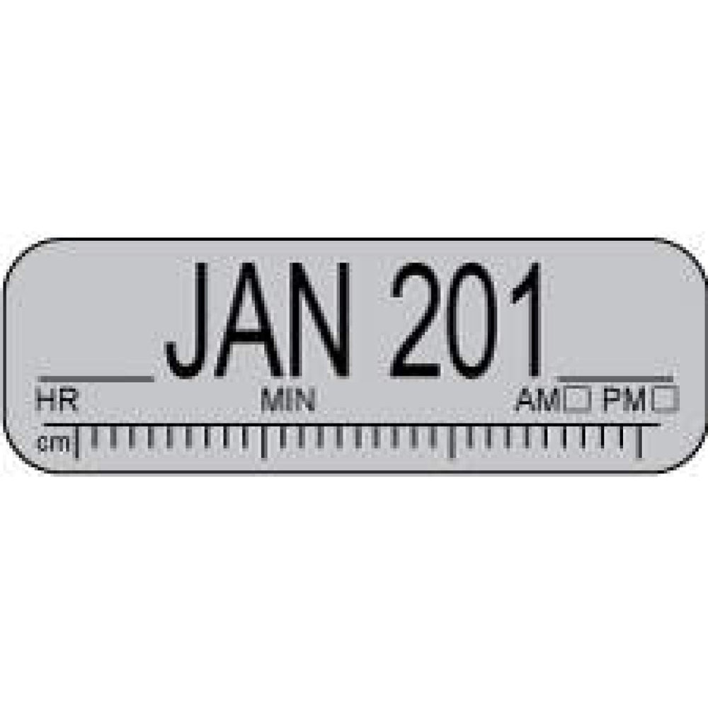 Label Paper Permanent ___Jan 200___ 1 1/2" X 1/2" Gray 500 Per Roll