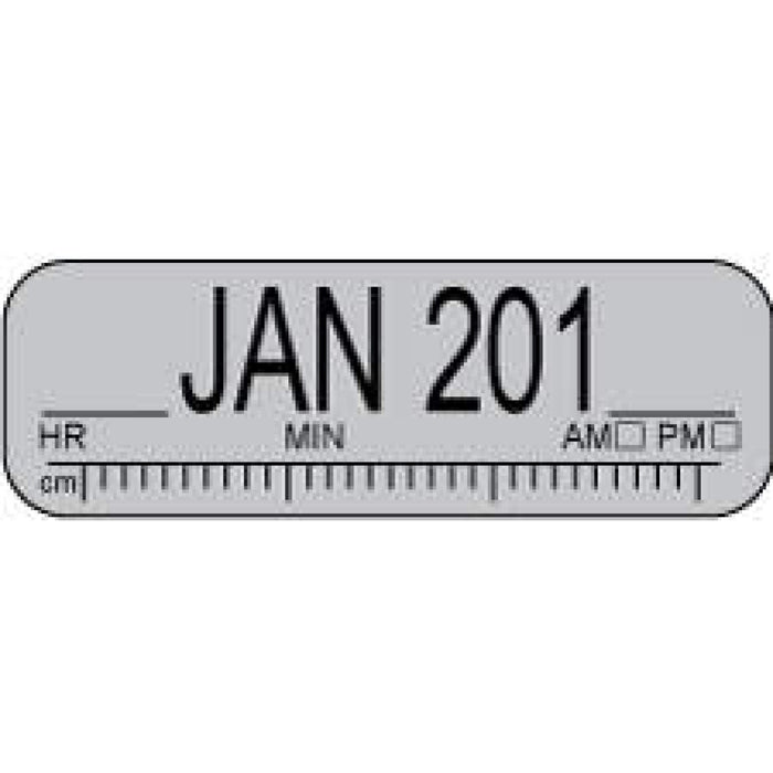 Label Paper Permanent ___Jan 200___ 1 1/2" X 1/2" Gray 500 Per Roll
