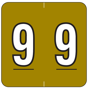 Barkley Compatible Color-Code Label Polylaminatedbknm Numeric Compatible Series 1 1/2"W X 1 1/2"H 500/Roll