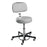 Blickman Health Foot-Operated Exam Stools - Foot-Operated Height-Adjustable Exam Stool with Back, Aluminum Base, Soft Beige - 1041206011