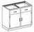 Blickman Health Ind Inc Stainless Steel Instrument Supply Cabinets - Instrument / Storage Cabinet, Stainless Steel Base, 2 Door, 2 Drawer, 47" x 22" x 35" - DD47HS