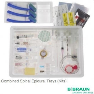 B Braun ESPOCAN Combined Spinal Epidural Trays - TRAY, SPINAL / EPIDURAL, TUOHY, WNG, 18GX3 - 333192