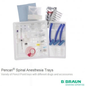 B Braun Medical Pencan Spinal Trays & Needles - Pencan Spinal Anesthesia Tray with Bupivacaine 0.75% and Dextrose 8.25%, 24G x 4", Sterile - 333868