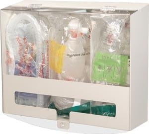Bowman Mfg Co Adjustable Face Mask Dispensers - Divided Dispenser for Ambu-Bag, Clear - RC001-0111