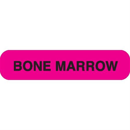 Phlebotomy/Specimen Receiving Labels BONE MARROW" - Pink with black text - 1.625"W x 0.375"H