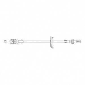 ICU Medical IV Sets - 8.5" Macrobore Extension Set with Removable Clave Connector, Female Luer Lock Winged Adapter, Slide Clamp and Rotating Luer - 19141-30