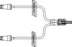 ICU Medical Extension Sets with Small Bore - Small Bore Bifuse Extension Set with 2 MicroClave Connectors, 2 Clamps, Rotating Luer, 7" - B33554