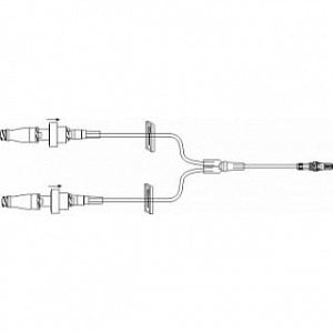 ICU Medical Small Bore Extension Set - Small Bore Extension Set, Bifuse, 2 Clamp, Rotating Luer, 7" - MC33257
