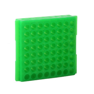 Bio Plas Test Tube Racks - RACK, WELL MICROCENTRIFUGE, 64, FLUOR GREEN - 0083F