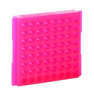 Bio Plas Test Tube Racks - RACK, WELL MICROCENTRIFUGE, 64, FLUOR PINK - 0085F