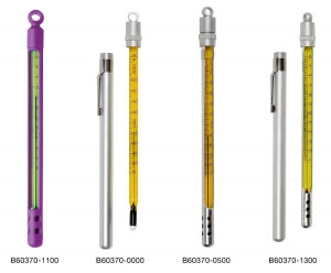 Bel Art Easy-Read Pocket Liquid-In-Glass Thermometers - H-B Easy-Read Pocket Liquid-In-Glass Thermometer, 20 to 120° F, Window Metal Case - B60370-0800