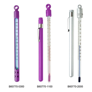 Bel-Art DURAC Plus Pocket Thermometers - H-B DURAC Plus Pocket Liquid-In-Glass Thermometer, -10 to 110° C, Closed Metal Case, Organic Liquid Fill - B60770-1600