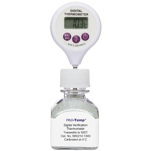Bel-Art H-B Frio-Temp Refrigerator-Calibrated Stem Thermometer - H-B Frio-Temp Calibrated Electronic Verification Lollipop Stem Thermometer, 0/70°C (32/158°F), 4°C Refrigerator Calibration - B60210-1300