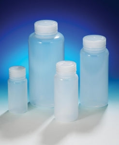 Bel-Art Precisionware Wide-Mouth LDPE Bottles - Bel-Art Precisionware Wide-Mouth 500 mL (16 oz.) Low-Density Polyethylene Bottles, Polypropylene Cap, 53 mm Closure, Pack of 12 - F10626-0007