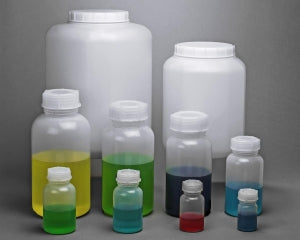 Bel-Art Wide-Mouth LDPE Bottles with Heavy-Duty Closure - Bel-Art Wide-Mouth 50 mL Polyethylene Bottles, Heavy Duty Closure, Pack of 12 - F10906-0050