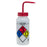 Bel-Art Four-Color Safety-Labeled Wide-Mouth Wash Bottles - Bel-Art Safety-Labeled 4 to Color Acetone Wide-Mouth Wash Bottles, 500 mL (16 oz.), Polyethylene with Red Polypropylene Cap, Pack of 4 - F11716-0001
