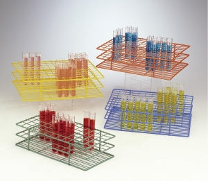 Bel-Art Products Poxygrid Test Tube Racks - Poxygrid Test Tube Rack for 20 to 25 mm Tubes, 80 Places, Orange - F18773-0003