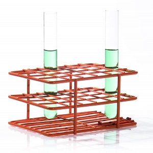 Bel-Art Products Poxygrid Half-Sized Test Tube Racks - Bel-Art Poxygrid "Half-Size" Test Tube Rack for 13 to 16 mm Tubes, 24 Places, Orange - F18788-1603
