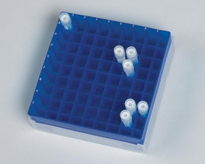 Bel-Art 81-Place Polypropylene Freezer Storage Boxes - 81-Place Plastic Freezer Storage Boxes, Blue, Pack of 5 - F18852-0012
