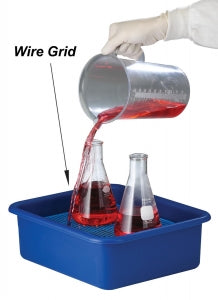 Bel-Art Products Bel-Art Spill Containment Tray with Grid - Bel-Art Polypropylene Spill Containment Tray with Grid, 14-3/8 x 12-1/8" x 4-3/4" - F24676-0003