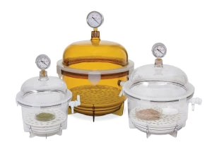 Bel-Art Lab Companion Round Vacuum Desiccator - Lab Companion Clear Polycarbonate Round Style Vacuum Desiccator, 10 L - F42400-2121