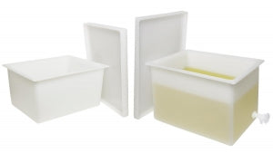 Bel-Art Products Rectangular Tank Without Faucet - Bel-Art Heavy Duty Polyethylene Rectangular Tank with Top Flanges, without Faucet, 21 x 16 x 14" - H34090-0000