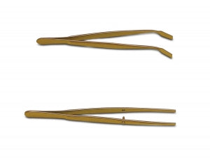 Bel-Art PTFE FEP Straight Cover Glass Forceps - Bel-Art PTFE FEP Bent Cover Glass Forceps, 4", Pack of 2 - H37942-0000