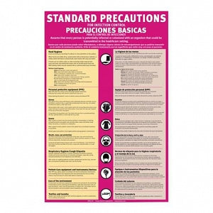 Brevis Corp Standard Precaution Signs - Standard Precaution Sign, English and Spanish - SPR7.ES.PL
