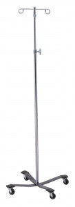 Brewer IV Poles - IV Pole, 4 Leg, 2 Hook, Heavy Base, Knob Adjust - 43403