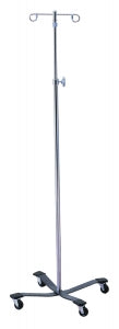 Brewer IV Poles - IV Pole, 4 Leg, 2 Hook, Heavy Base, Knob Adjust - 43403