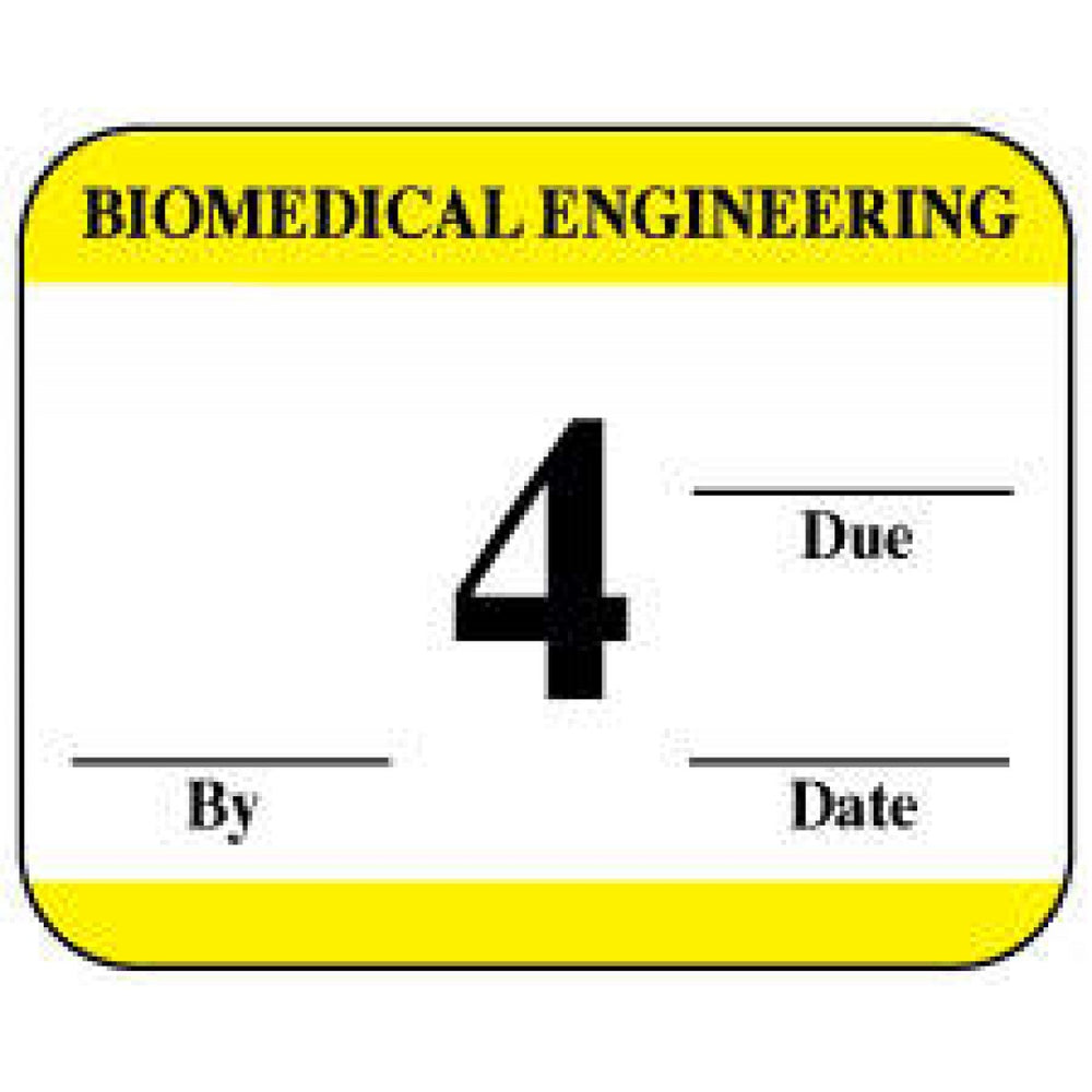 Label Synthetic Permanent Biomedical Engineering 1" 1/4" X 1 White With Yellow 1000 Per Roll