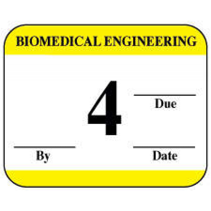 Label Synthetic Permanent Biomedical Engineering 1" 1/4" X 1 White With Yellow 1000 Per Roll