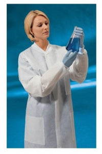 Cardinal Health Fluid Resistant Lab Coats - Fluid Resistant Lab Coat, Snap, Blue, Size 2XL - 2204LC