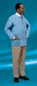 Cardinal Health Convertors Professional Jackets - Standard Lab Jacket with Knit Collar and Cuffs, White, Size M - 2300LJ