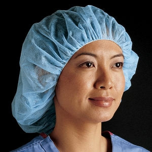 Cardinal Health Spunbond Nonsterile Bouffant Caps - Spunbond Non-Sterile Bouffant Cap, Blue, 24" - 3274