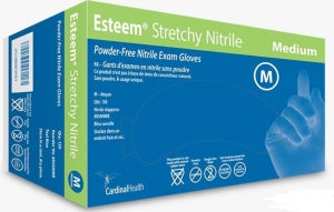 Cardinal Health Esteem Stretchy Nitrile III Exam Gloves - 9.5" Esteem Stretch Nitrile Exam Gloves, 4.5 Mil, Teal Blue, Size S - 8855NSB