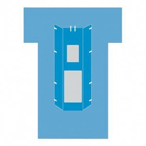 Cardinal Health Incise Drapes - Cardiovascular Incise Drape, Sterile, with 42" x 88" Absorbent Reinforcement, Chest Incise Fenestration, Leg Incise Fenestration, Armboard Covers, Instrument Troughs, Hook and Loop Tabs - 9162